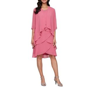 Elegant Pink Layered Dress